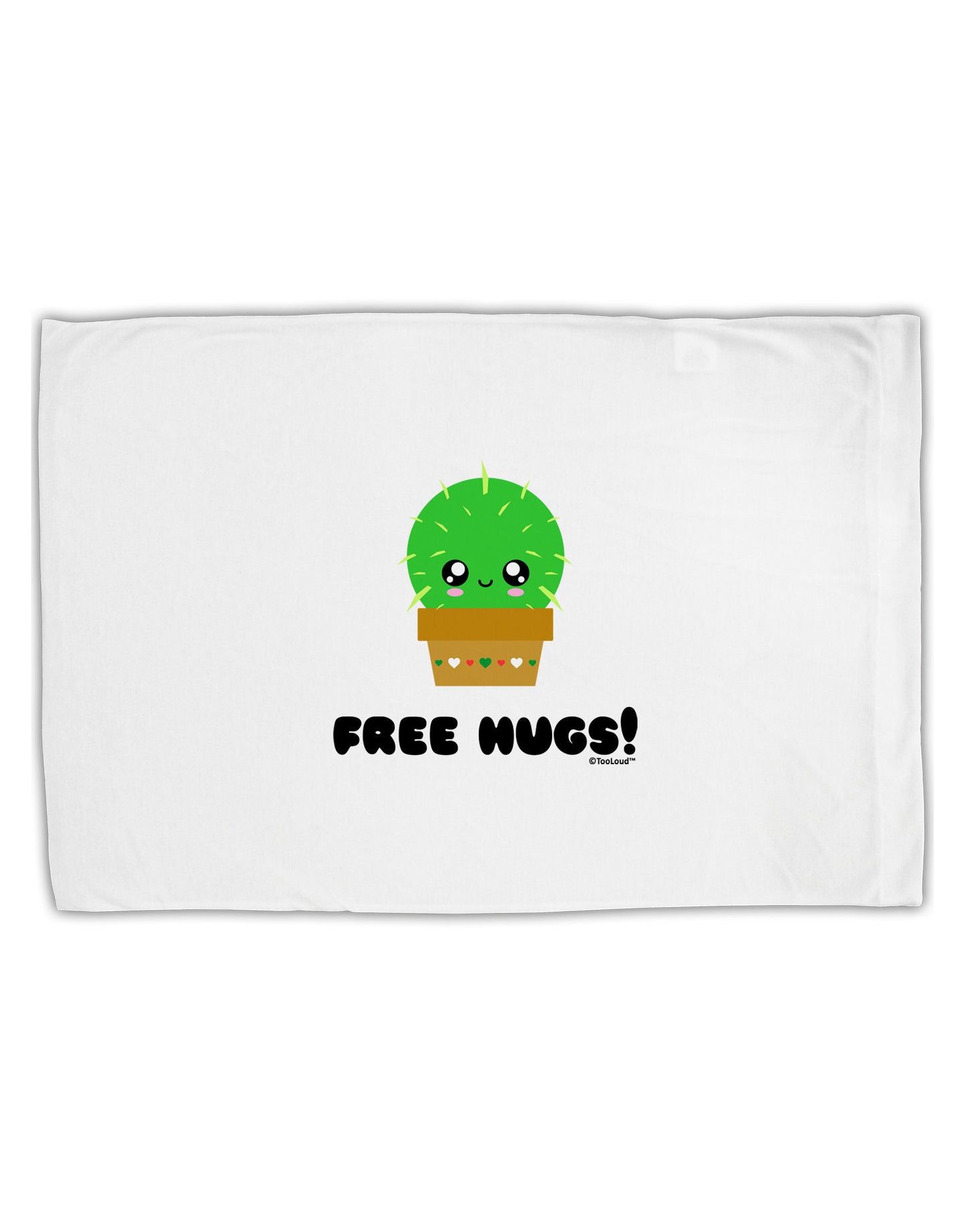 Cute Cactus - Free Hugs Standard Size Polyester Pillow Case-Pillow Case-TooLoud-White-Davson Sales