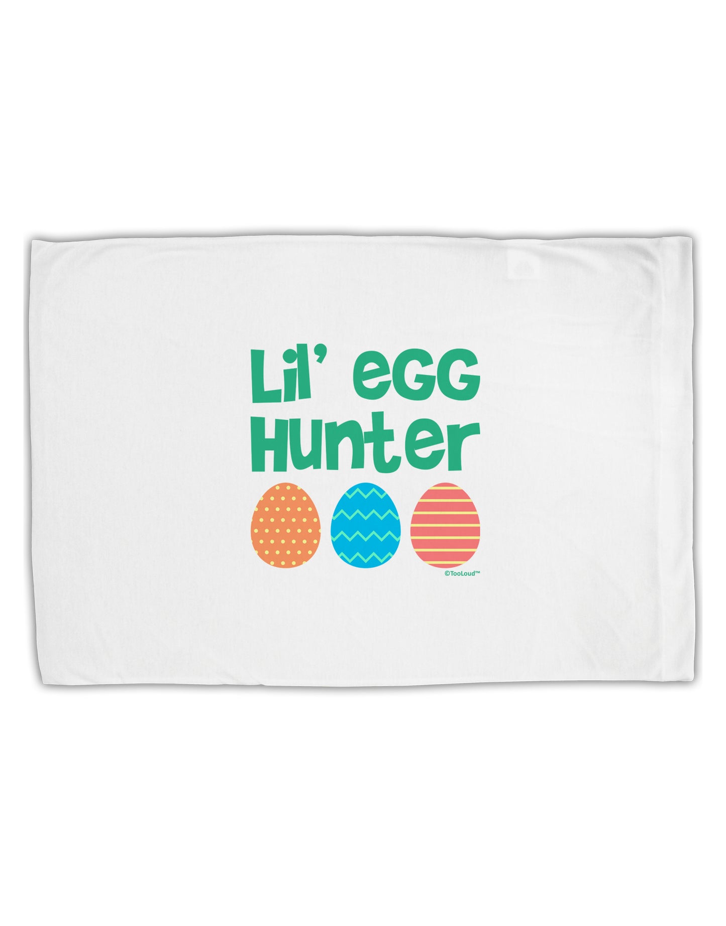 Lil' Egg Hunter - Easter - Green Standard Size Polyester Pillow Case by TooLoud-Pillow Case-TooLoud-White-Davson Sales