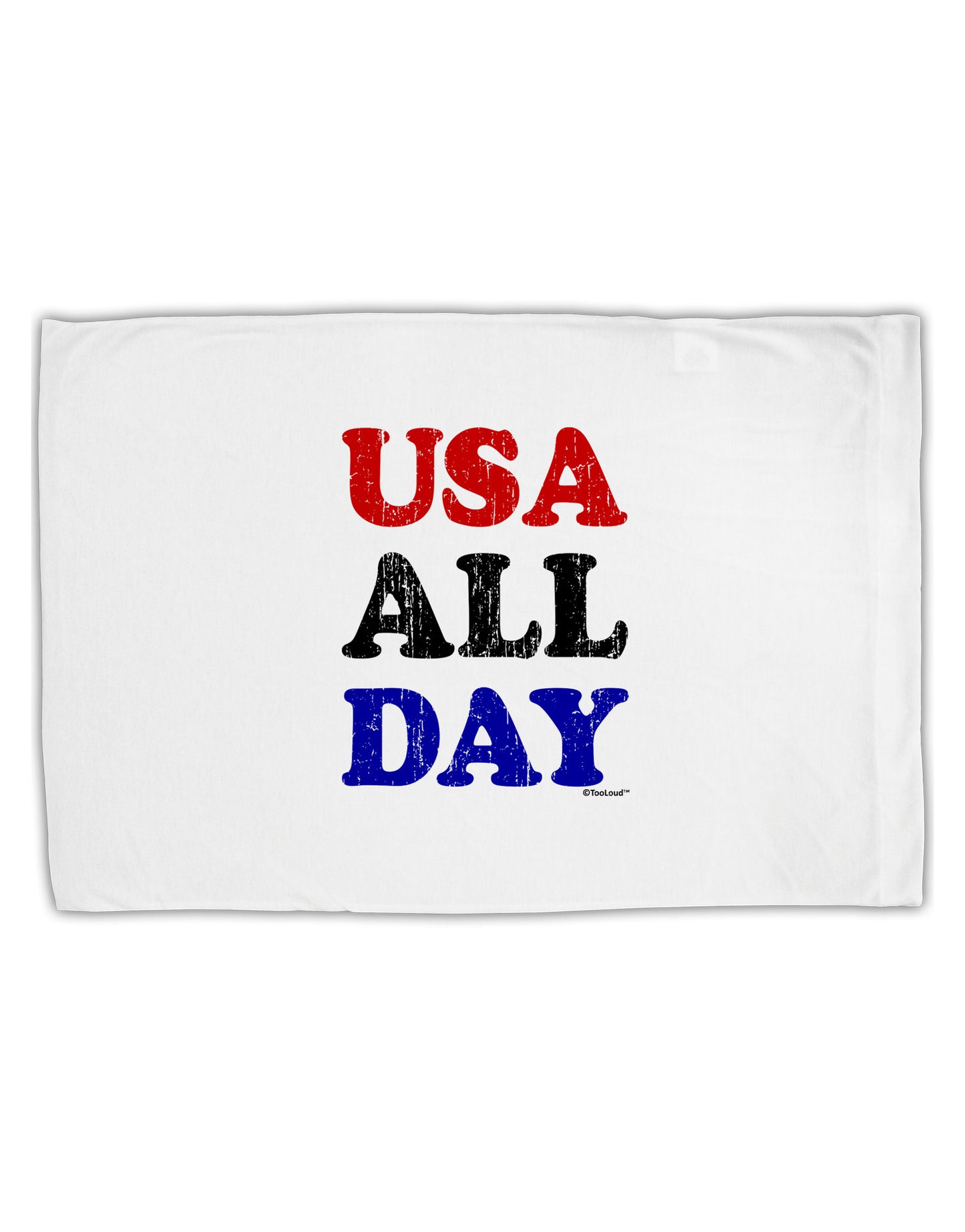 USA All Day - Distressed Patriotic Design Standard Size Polyester Pillow Case by TooLoud-Pillow Case-TooLoud-White-Davson Sales