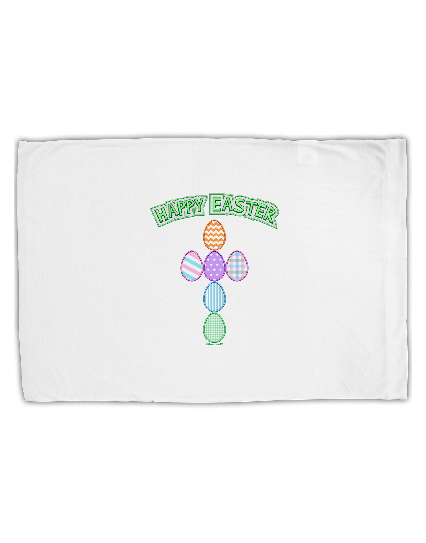 Happy Easter Egg Cross Faux Applique Standard Size Polyester Pillow Case-Pillow Case-TooLoud-White-Davson Sales