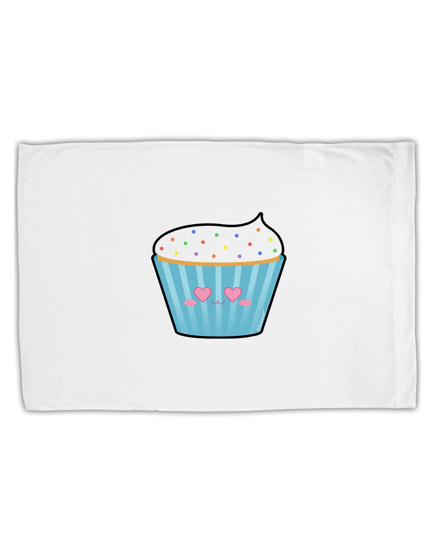 Cute Cupcake with Sprinkles - Heart Eyes Standard Size Polyester Pillow Case by TooLoud-Pillow Case-TooLoud-White-Davson Sales