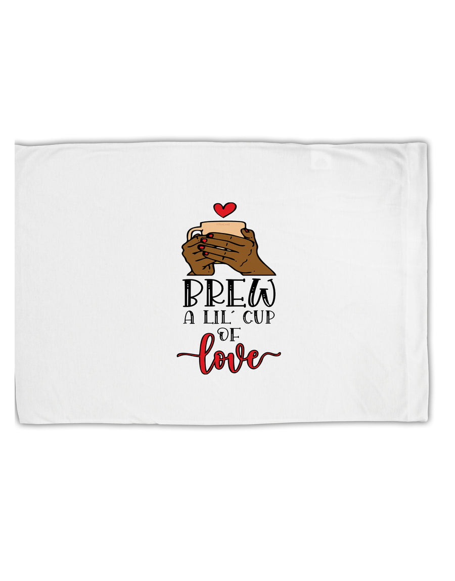 TooLoud Brew a lil cup of love Standard Size Polyester Pillow Case-Pillow Case-TooLoud-Davson Sales