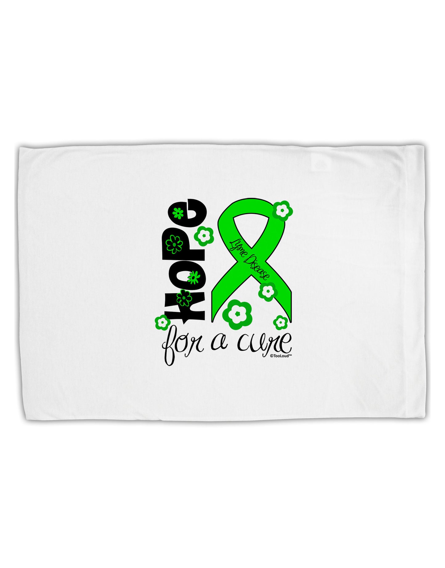 Hope for a Cure - Lime Green Ribbon Lyme Disease - Flowers Standard Size Polyester Pillow Case-Pillow Case-TooLoud-White-Davson Sales