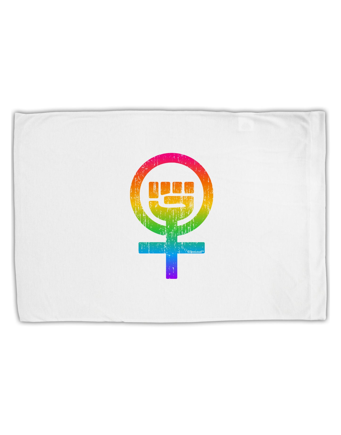 Rainbow Distressed Feminism Symbol Standard Size Polyester Pillow Case-Pillow Case-TooLoud-White-Davson Sales