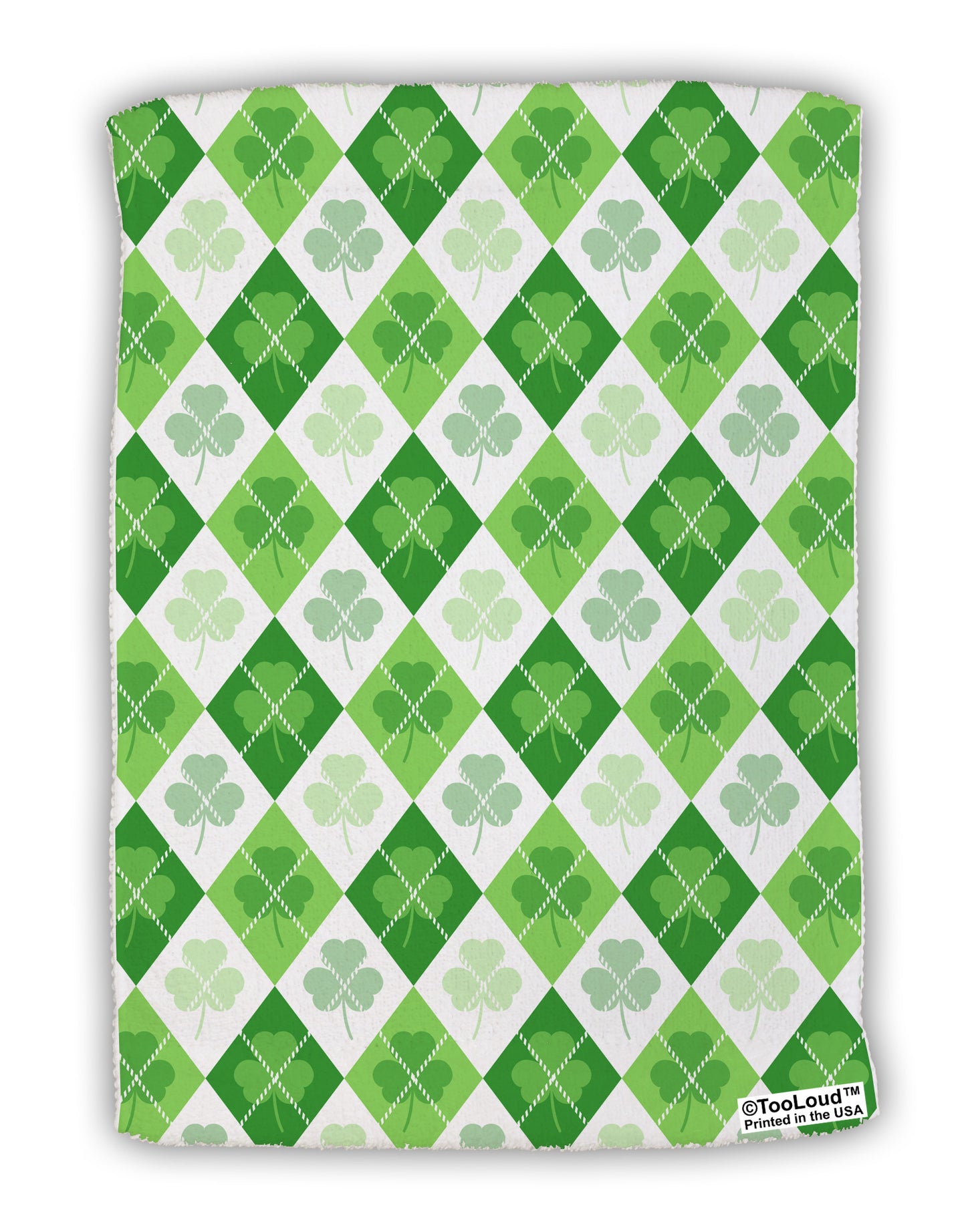 St Patrick's Day Green Shamrock Argyle Micro Terry Sport Towel 11 X 18 inches All Over Print-Sport Towel-TooLoud-White-Davson Sales