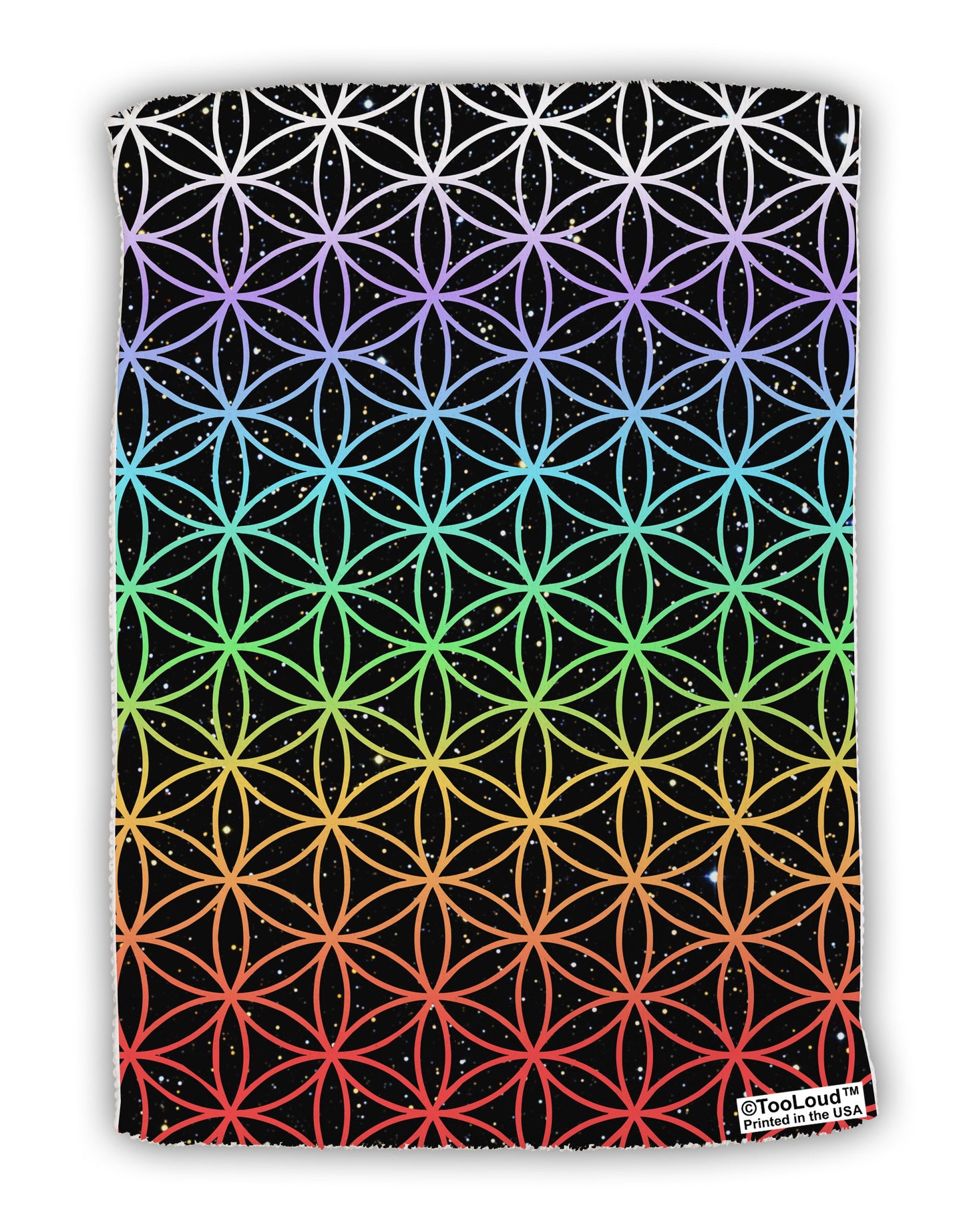 Chakra Colors Flower of Life Micro Terry Sport Towel 11 X 18 inches All Over Print-TooLoud-White-Davson Sales