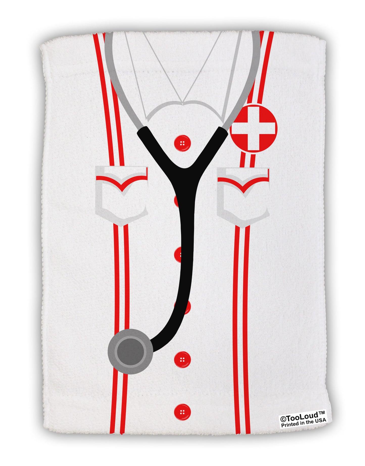Nurse AOP Micro Terry Sport Towel 11 X 18 inches All Over Print-TooLoud-White-Davson Sales