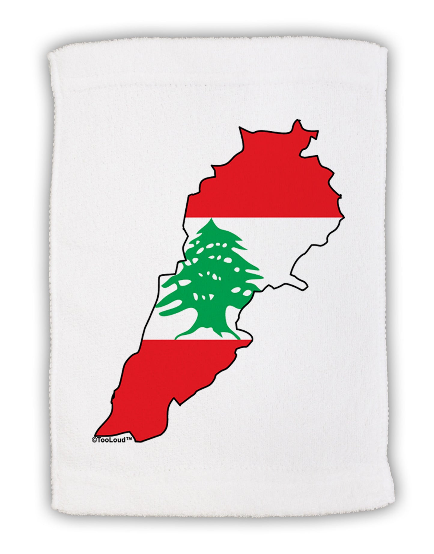 Lebanon Flag Silhouette Micro Terry Sport Towel 11 x 18 inches-TooLoud-White-Davson Sales