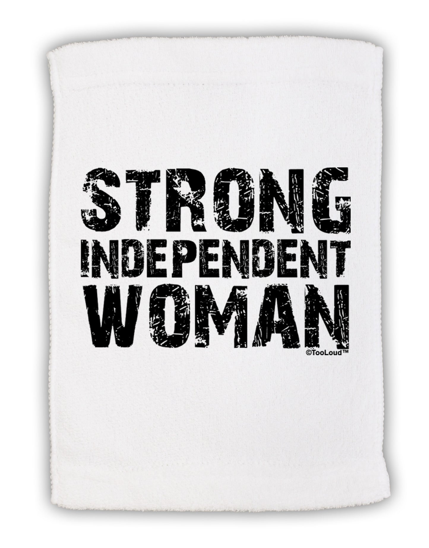 Strong Independent Woman Micro Terry Sport Towel 11 x 18 inches-TooLoud-White-Davson Sales