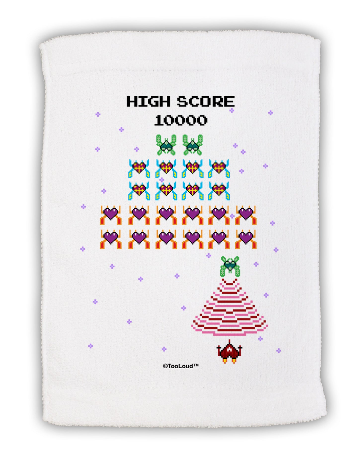 Retro Heart Fighter Micro Terry Sport Towel 11 x 18 inches-TooLoud-White-Davson Sales