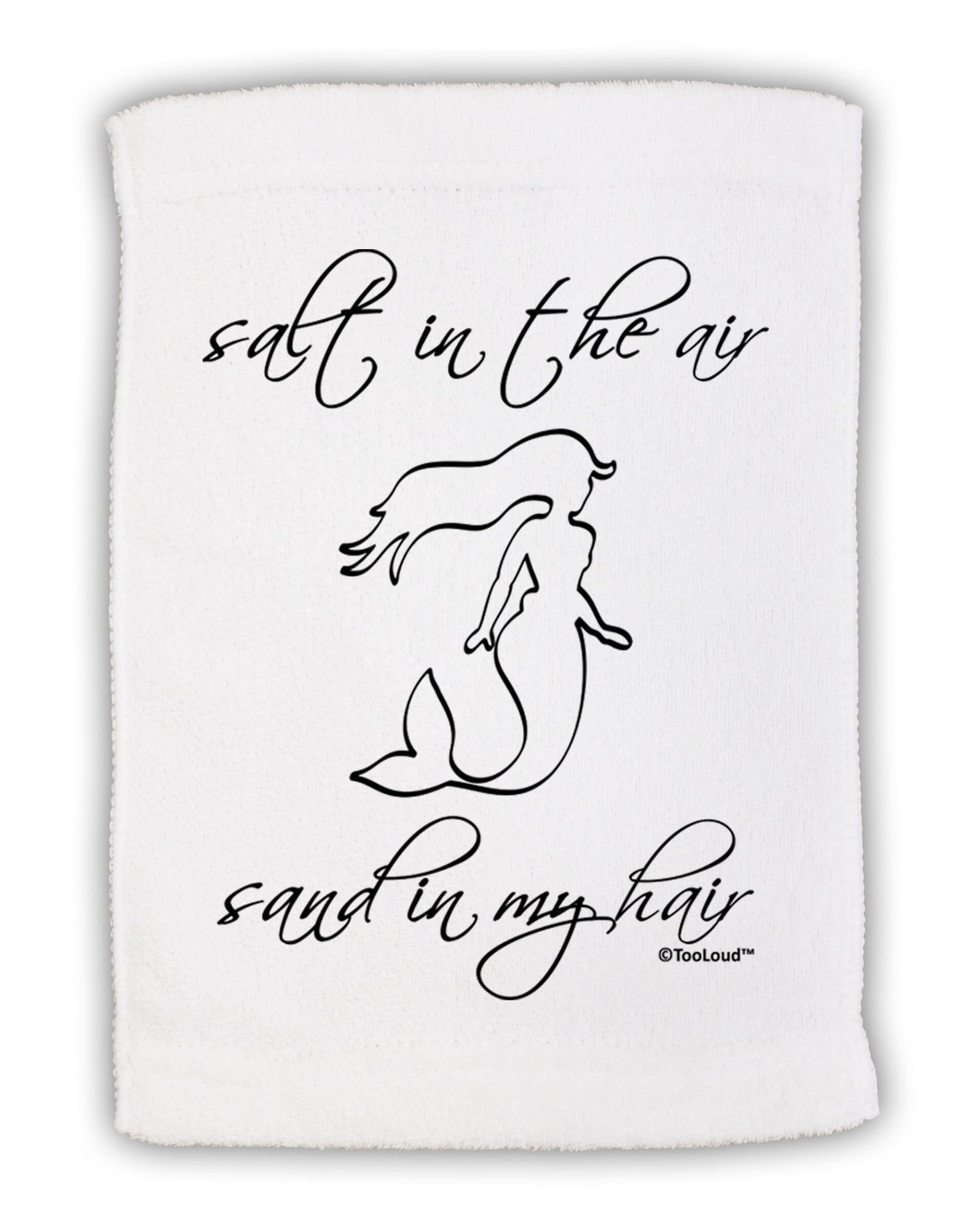 Salt in the Air Sand in My Hair - Mermaid Micro Terry Sport Towel 15 X 22 inches-Sport Towel-TooLoud-White-Davson Sales