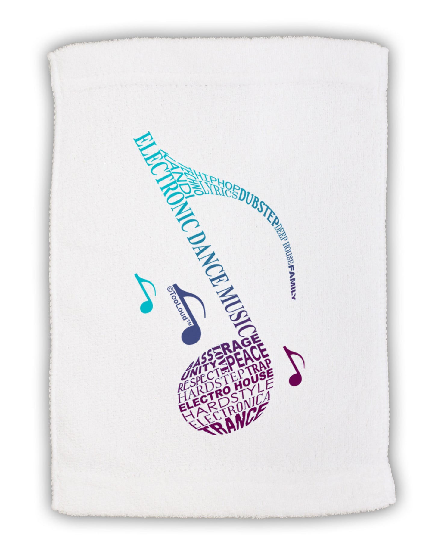 Music Note Typography Micro Terry Sport Towel 15 X 22 inches-Sport Towel-TooLoud-White-Davson Sales