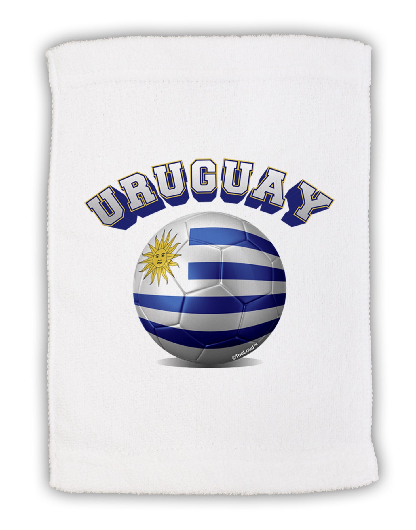 Soccer Ball Flag - Uruguay Micro Terry Sport Towel 11 x 18 inches-TooLoud-White-Davson Sales