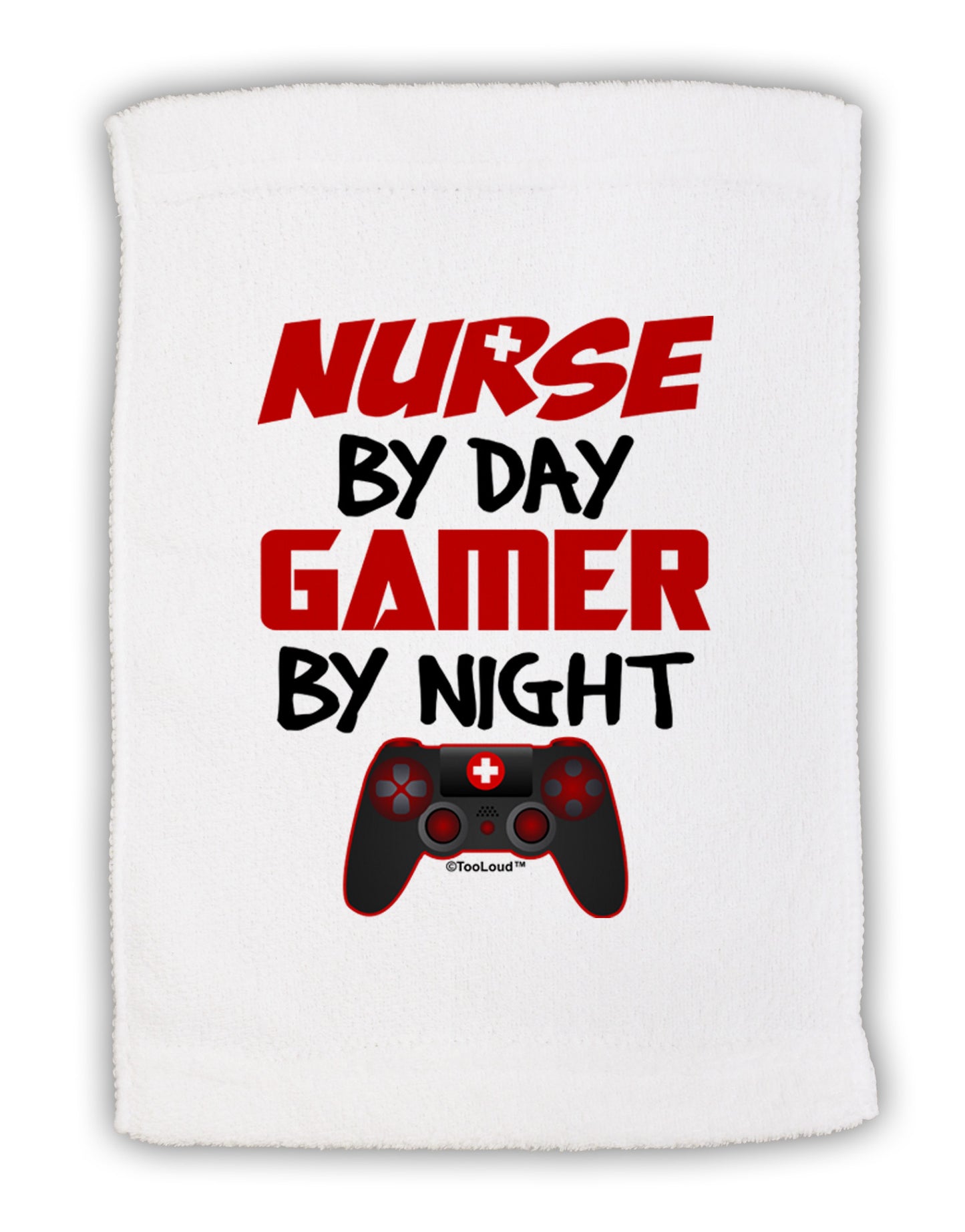 Nurse By Day Gamer By Night Micro Terry Sport Towel 11 x 18 inches-TooLoud-White-Davson Sales