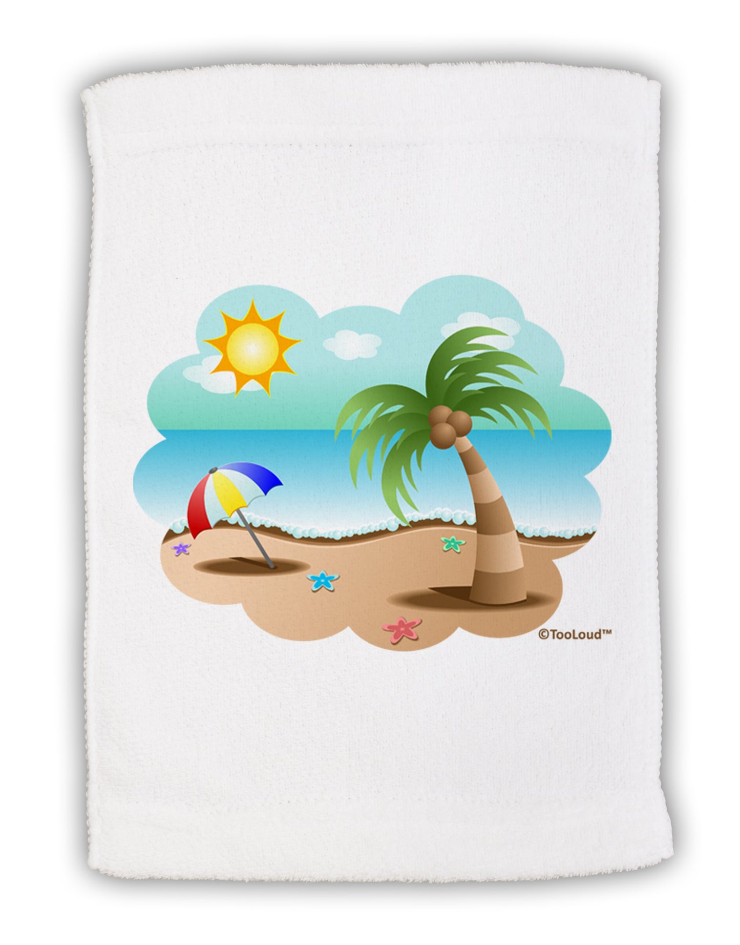 Fun Summer Beach Scene Micro Terry Sport Towel 15 X 22 inches by TooLoud-Sport Towel-TooLoud-White-Davson Sales