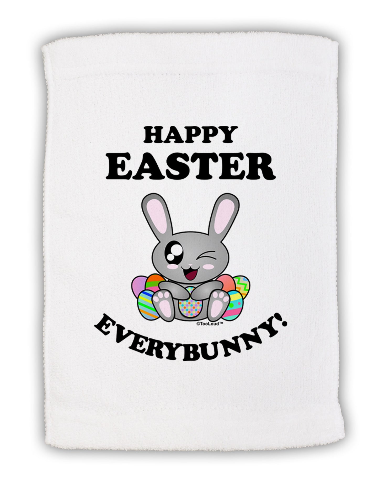 Happy Easter Everybunny Micro Terry Sport Towel 11 x 18 inches-TooLoud-White-Davson Sales