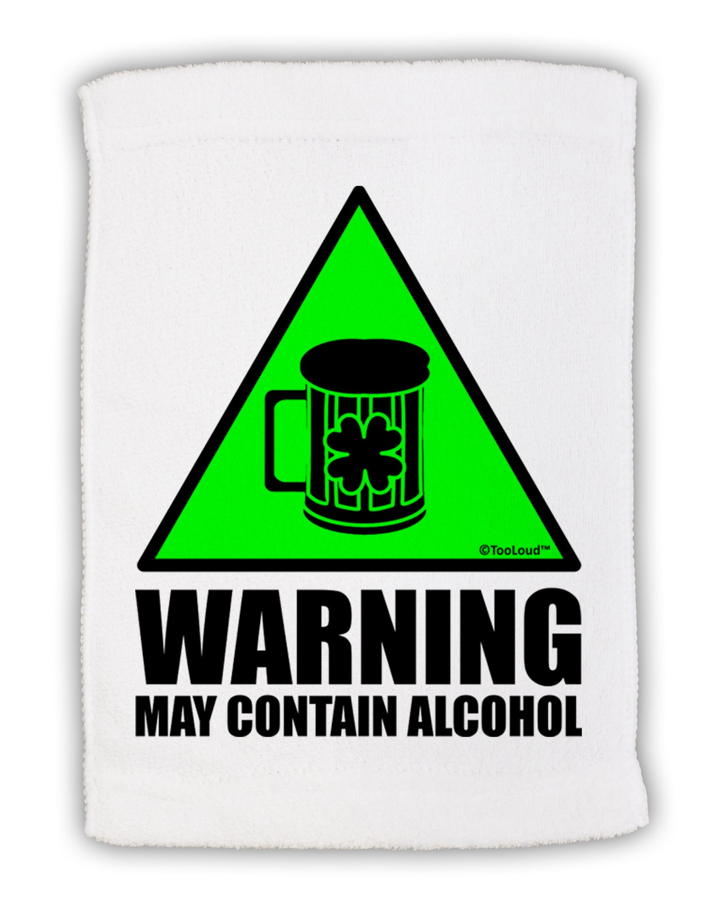 Warning May Contain Alcohol Micro Terry Sport Towel 11 x 18 Inch by TooLoud-Sport Towel-TooLoud-White-Davson Sales