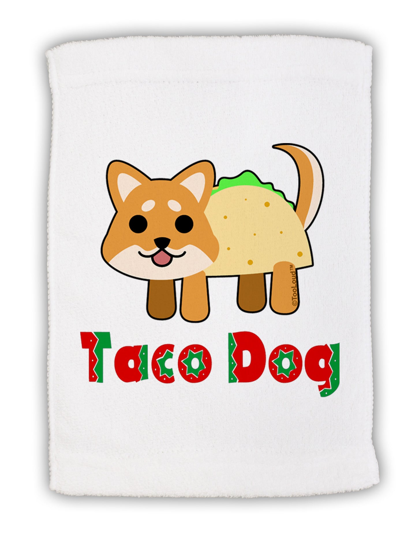 Cute Taco Dog Text Micro Terry Sport Towel 11 x 18 inches-TooLoud-White-Davson Sales