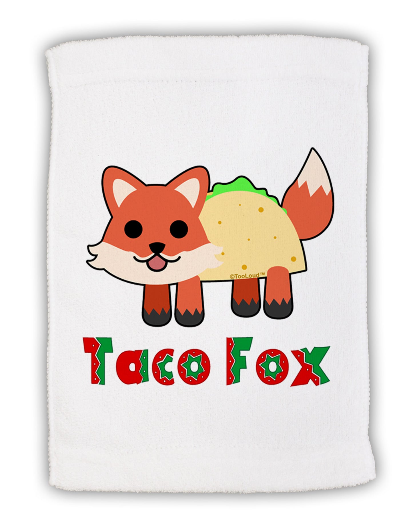 Cute Taco Fox Text Micro Terry Sport Towel 11 x 18 inches-TooLoud-White-Davson Sales