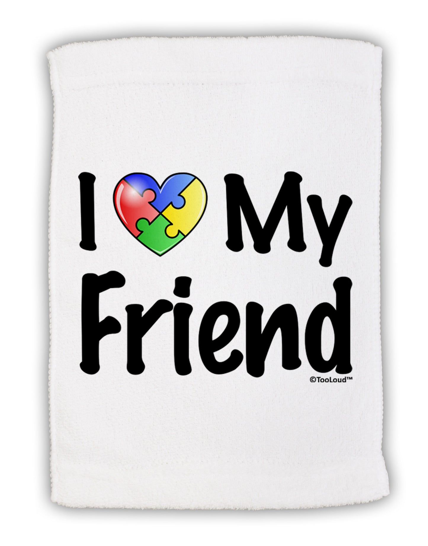 I Heart My Friend - Autism Awareness Micro Terry Sport Towel 15 X 22 inches by TooLoud-Sport Towel-TooLoud-White-Davson Sales