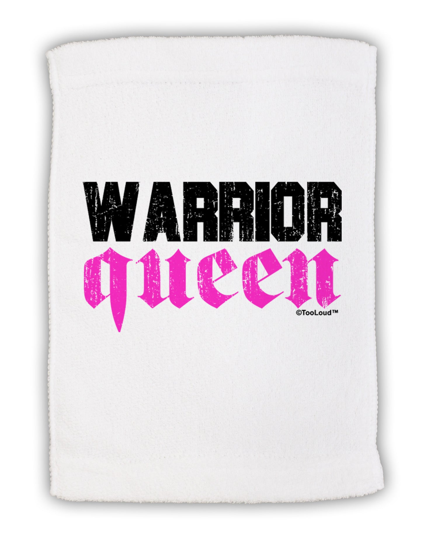 TooLoud Warrior Queen Pink Script Micro Terry Sport Towel 11 x 18 inches-TooLoud-White-Davson Sales