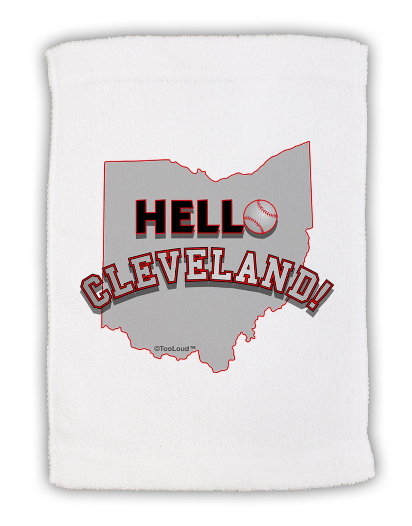Hello Cleveland Micro Terry Sport Towel 11 x 18 inches-TooLoud-White-Davson Sales