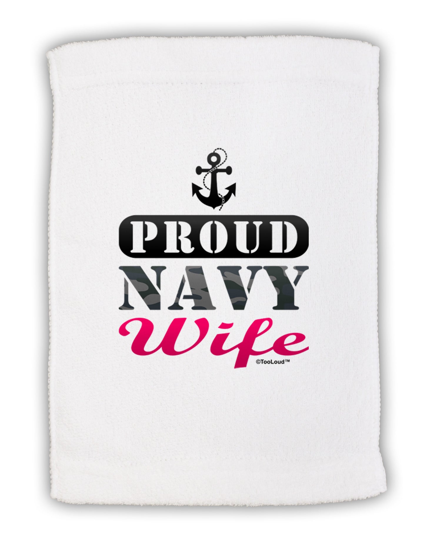Proud Navy Wife Micro Terry Sport Towel 11 x 18 inches-TooLoud-White-Davson Sales