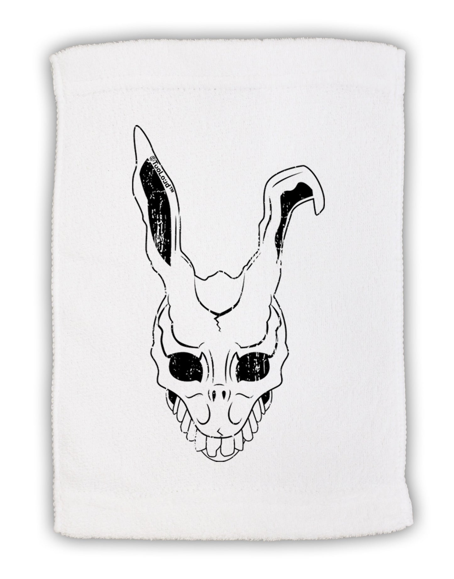 Scary Bunny Face White Distressed Micro Terry Sport Towel 11 x 18 inches-TooLoud-White-Davson Sales