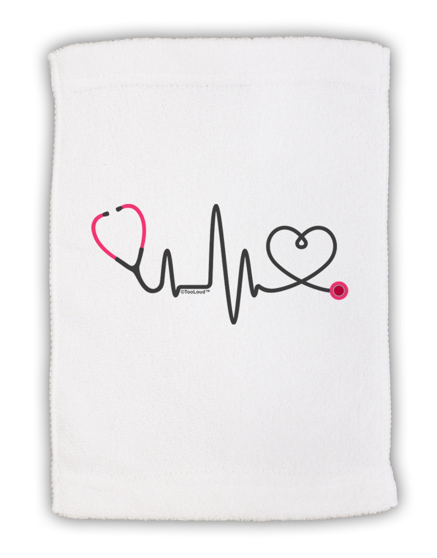 Stethoscope Heartbeat Micro Terry Sport Towel 11 x 18 inches-TooLoud-White-Davson Sales