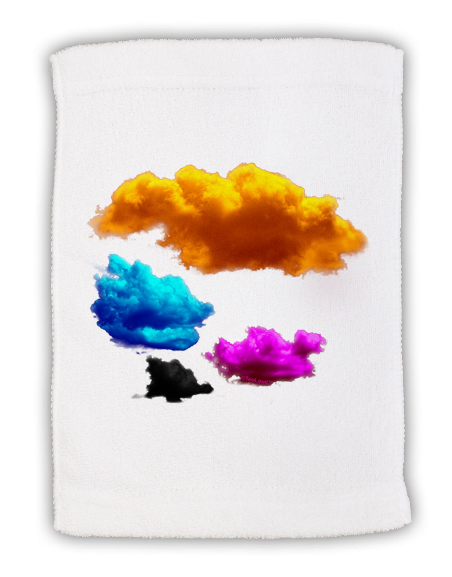 CMYK Clouds Micro Terry Sport Towel 11 x 18 inches-TooLoud-White-Davson Sales