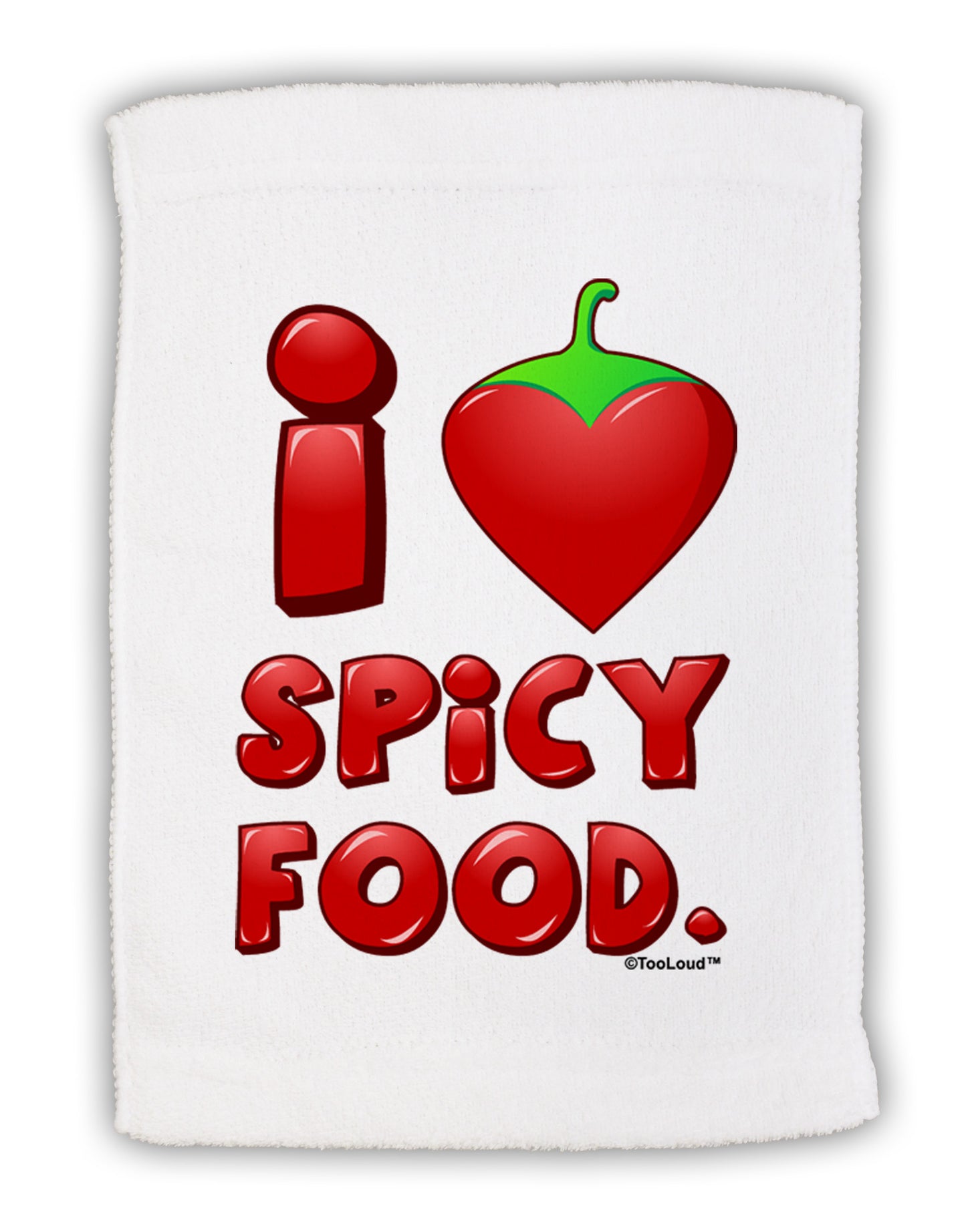 I Heart Spicy Food Micro Terry Sport Towel 11 x 18 inches-TooLoud-White-Davson Sales