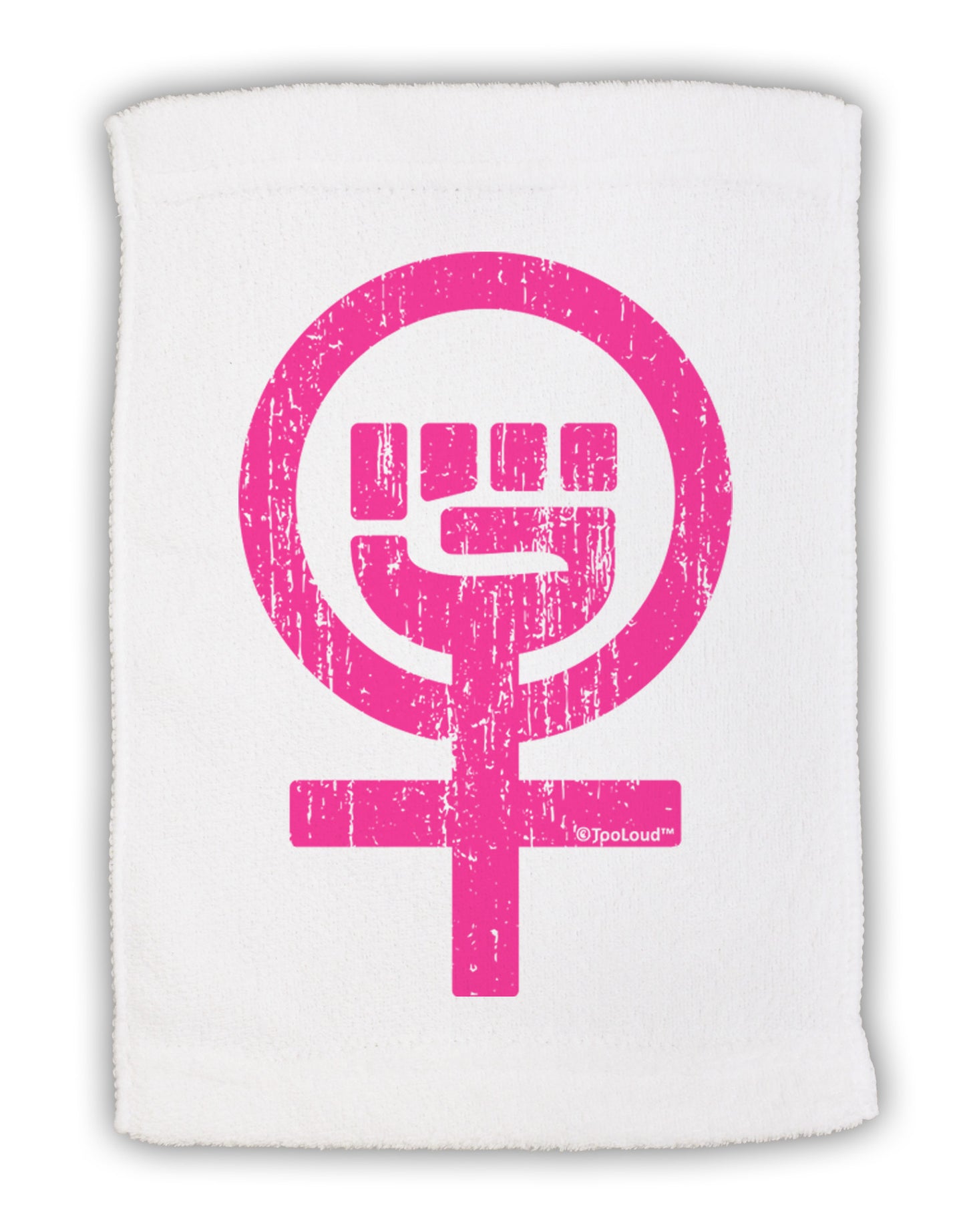 Pink Distressed Feminism Symbol Micro Terry Sport Towel 15 X 22 inches-Sport Towel-TooLoud-White-Davson Sales