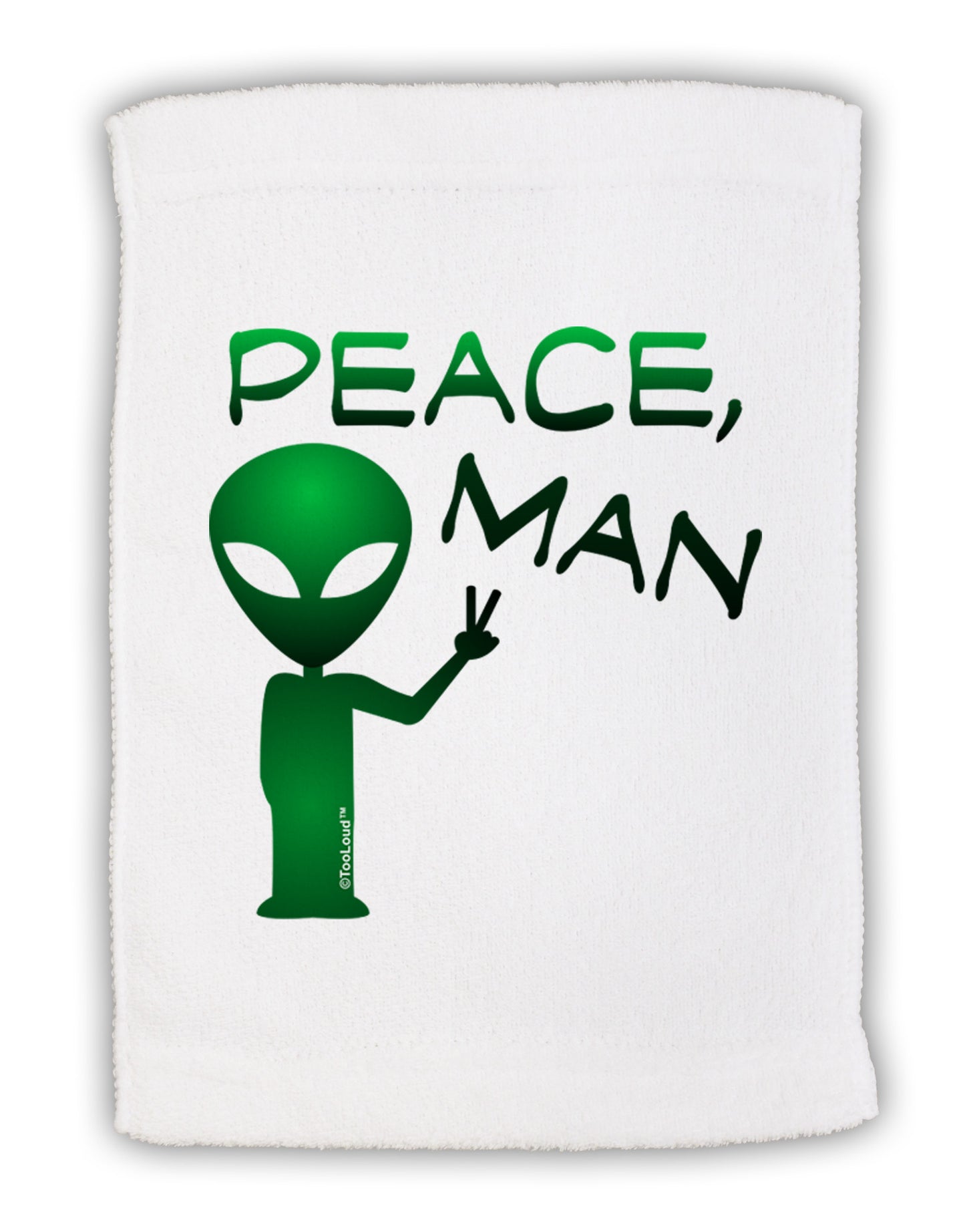 Peace Man Alien Micro Terry Sport Towel 11 x 18 inches-TooLoud-White-Davson Sales