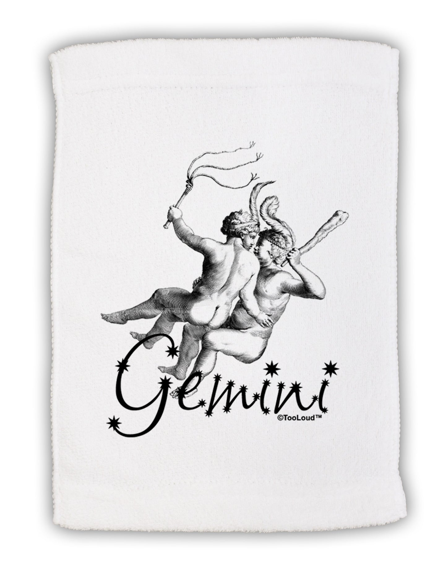 Gemini Illustration Micro Terry Sport Towel 11 x 18 inches-TooLoud-White-Davson Sales