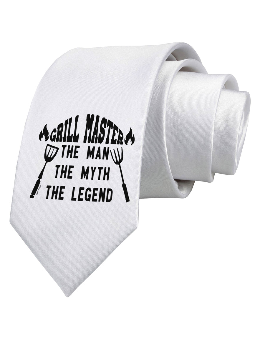 Grill Master The Man The Myth The Legend Printed White Neck Tie-Necktie-TooLoud-White-One-Size-Fits-Most-Davson Sales
