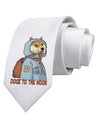 Doge to the Moon Printed White Neck Tie-Necktie-TooLoud-White-One-Size-Fits-Most-Davson Sales