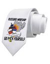 Russian Warship go F Yourself Printed White Neck Tie-Necktie-TooLoud-White-One-Size-Fits-Most-Davson Sales