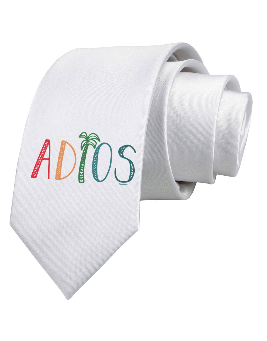Adios Printed White Neck Tie-Necktie-TooLoud-White-One-Size-Fits-Most-Davson Sales