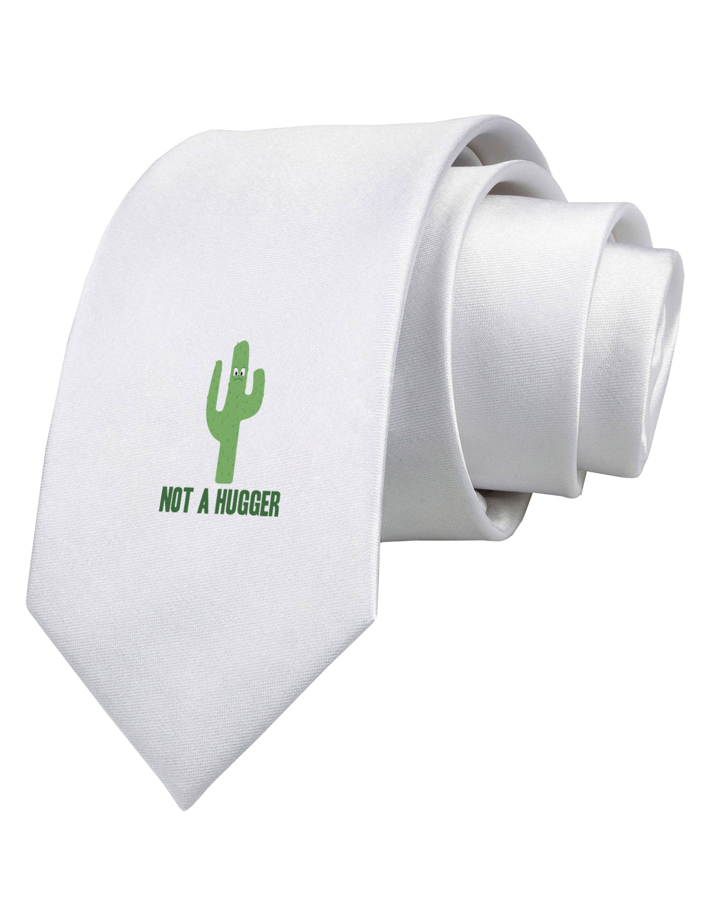 TooLoud Not a Hugger Printed White Neck Tie-Necktie-TooLoud-White-One-Size-Fits-Most-Davson Sales
