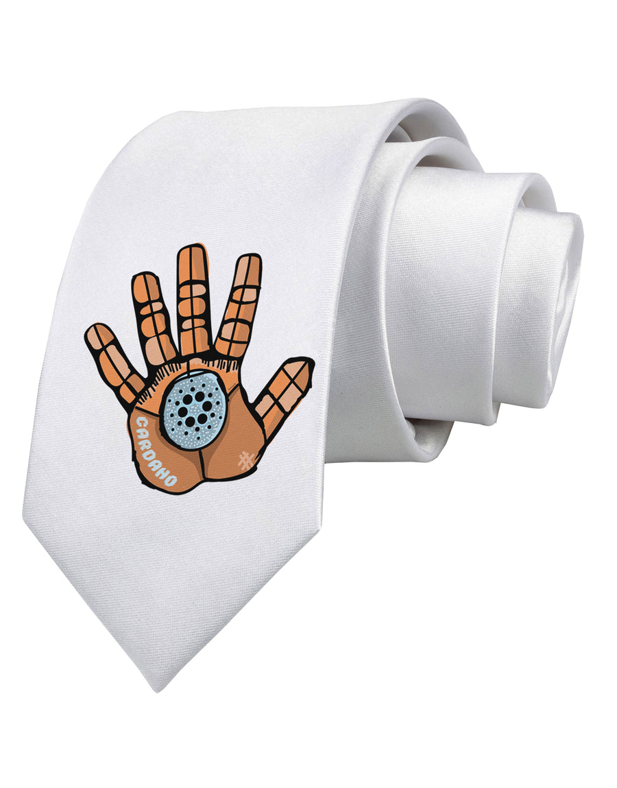 Cardano Hero Hand Printed White Neck Tie-Necktie-TooLoud-White-One-Size-Fits-Most-Davson Sales