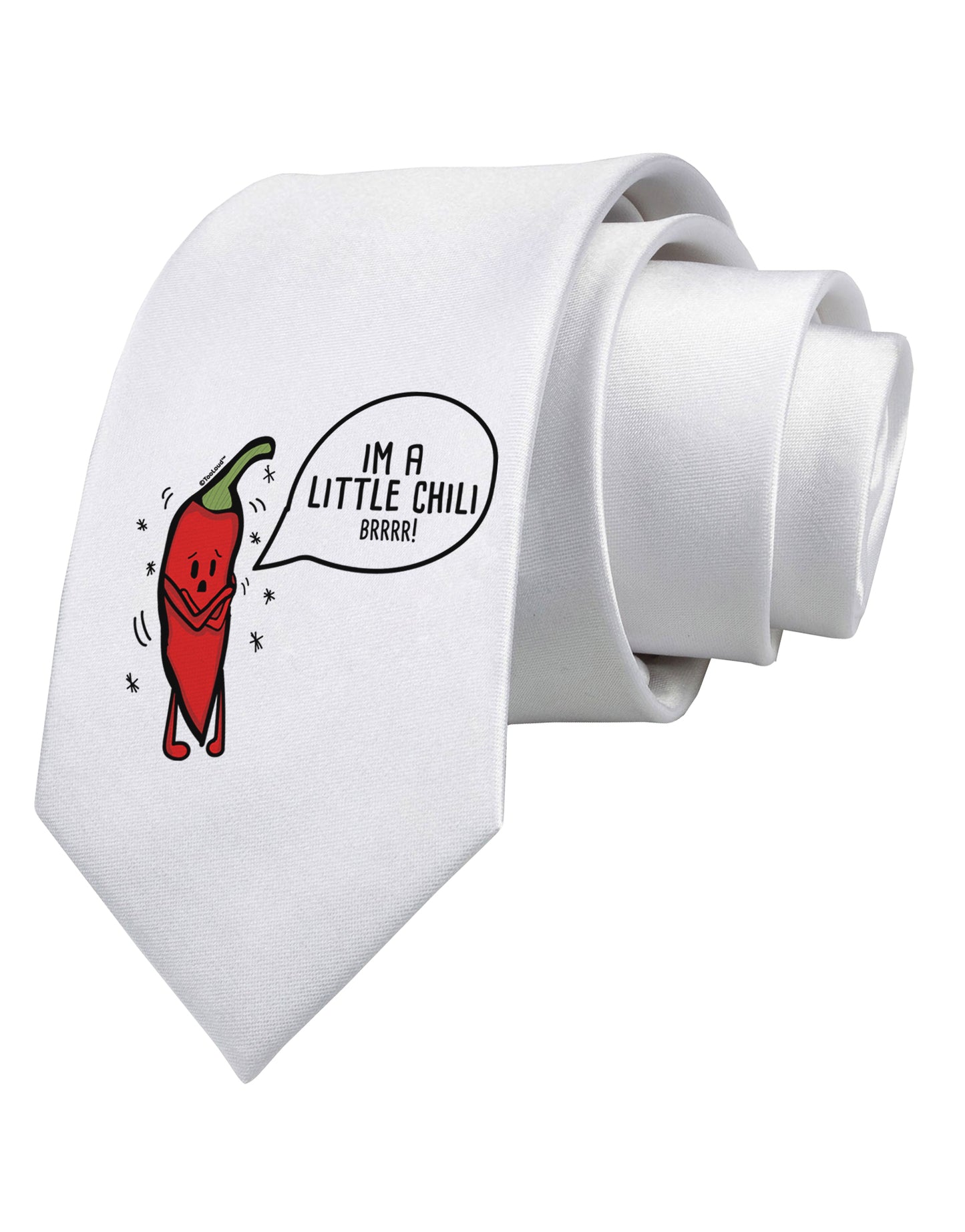I'm a Little Chilli Printed White Neck Tie-Necktie-TooLoud-White-One-Size-Fits-Most-Davson Sales