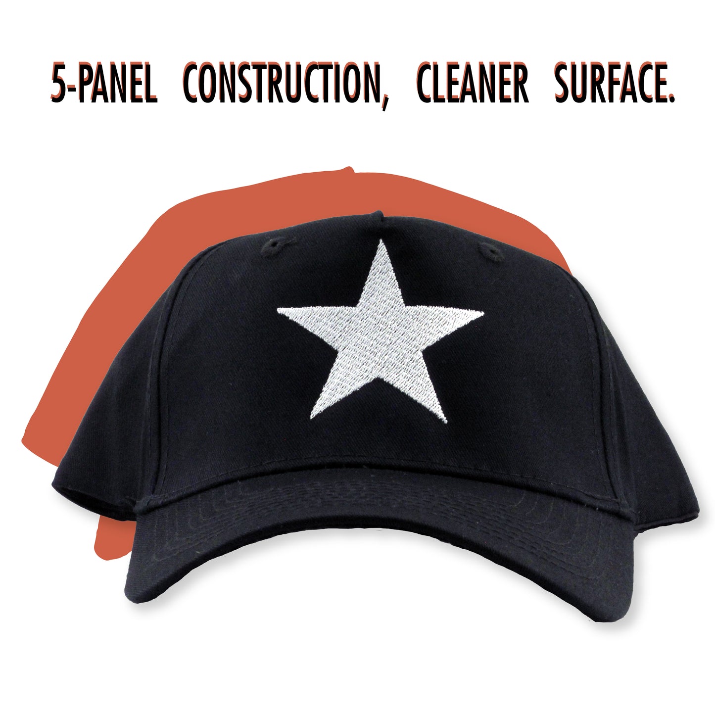 White Star Adult Dark Baseball Cap Hat, Dad Hat-Baseball Cap-TooLoud-Black-One Size-Davson Sales
