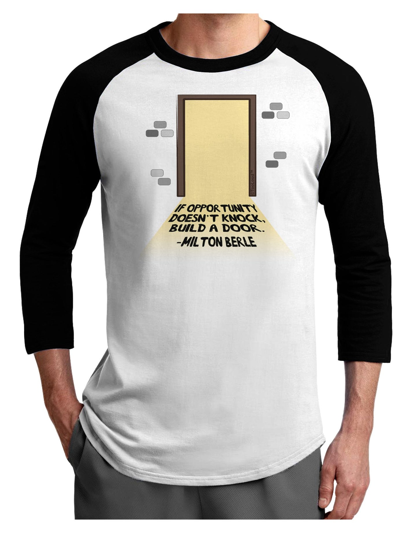Build A Door Adult Raglan Shirt-Raglan Shirt-TooLoud-White-Black-XXX-Large-Davson Sales
