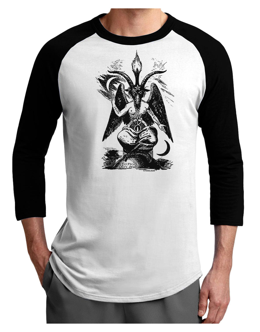 Baphomet Illustration Adult Raglan Shirt by-Raglan Shirt-TooLoud-White-Black-XXX-Large-Davson Sales