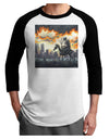 Grimm Reaper Halloween Design Adult Raglan Shirt-Mens T-shirts-TooLoud-White-Black-X-Small-Davson Sales