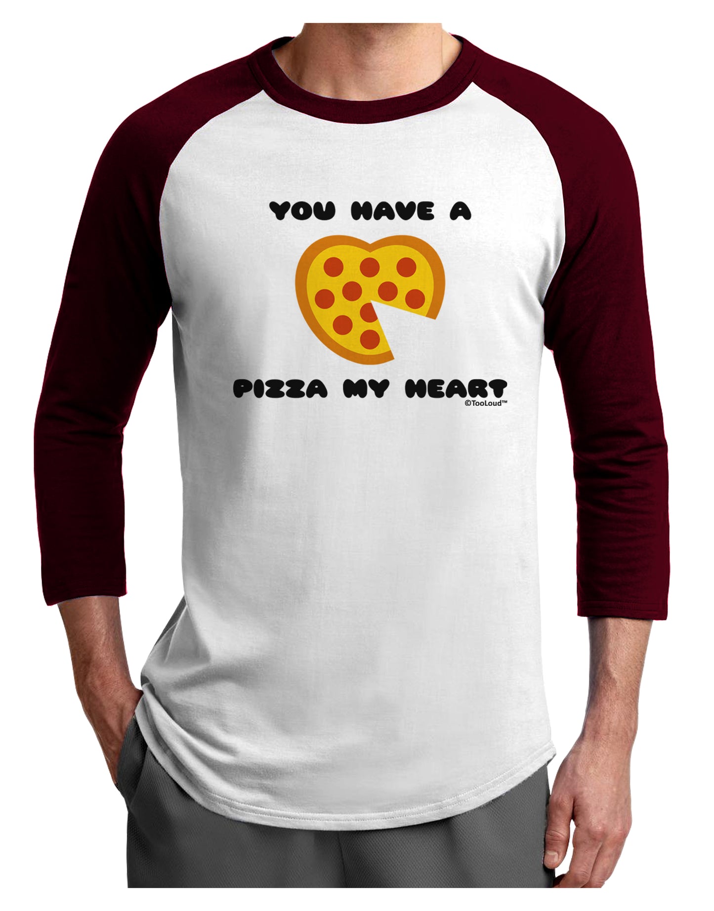 You Have a Pizza My Heart Adult Raglan Shirt by TooLoud-TooLoud-White-Cardinal-X-Small-Davson Sales