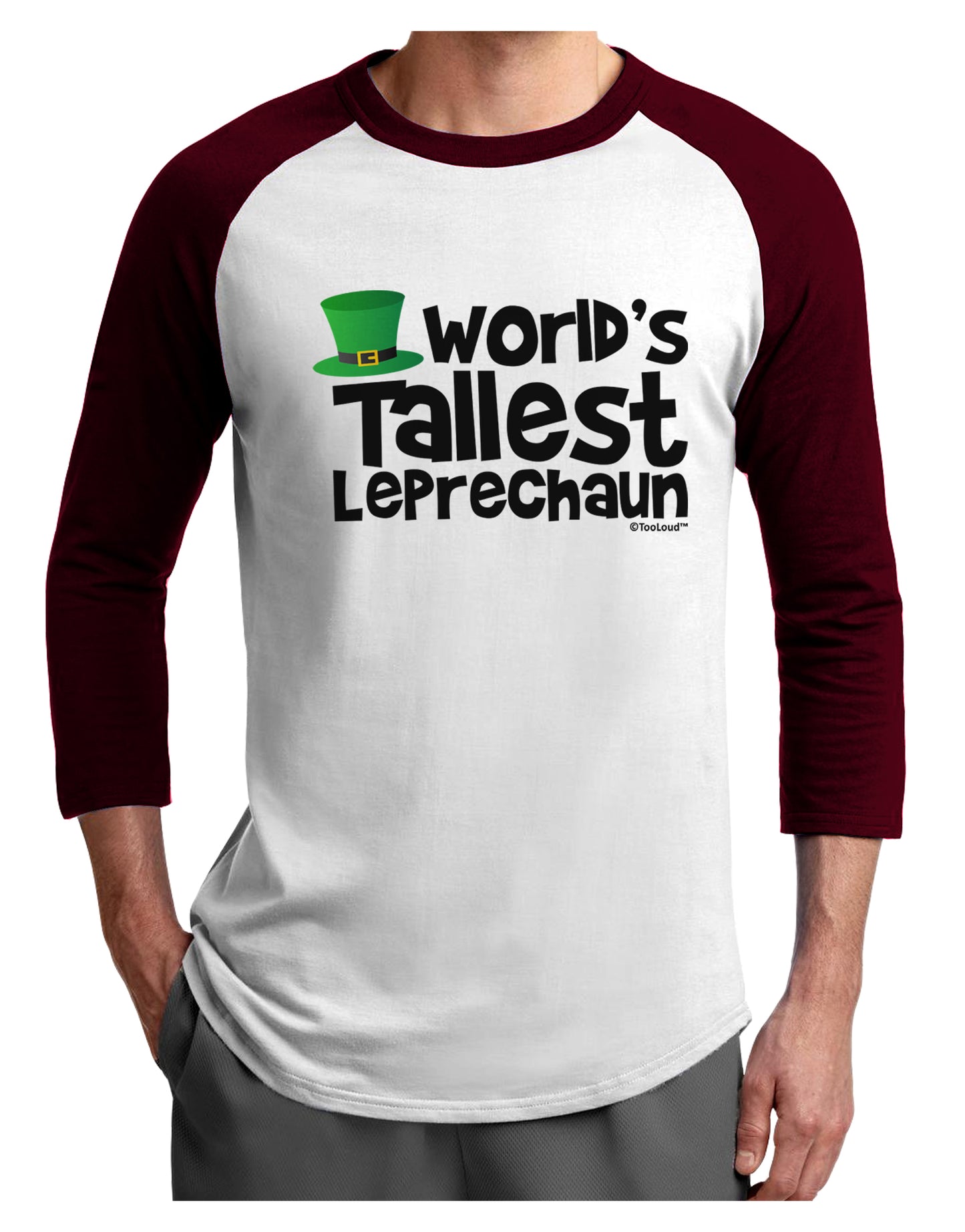 World's Tallest Leprechaun Adult Raglan Shirt by TooLoud-Mens T-Shirt-TooLoud-White-Cardinal-X-Small-Davson Sales