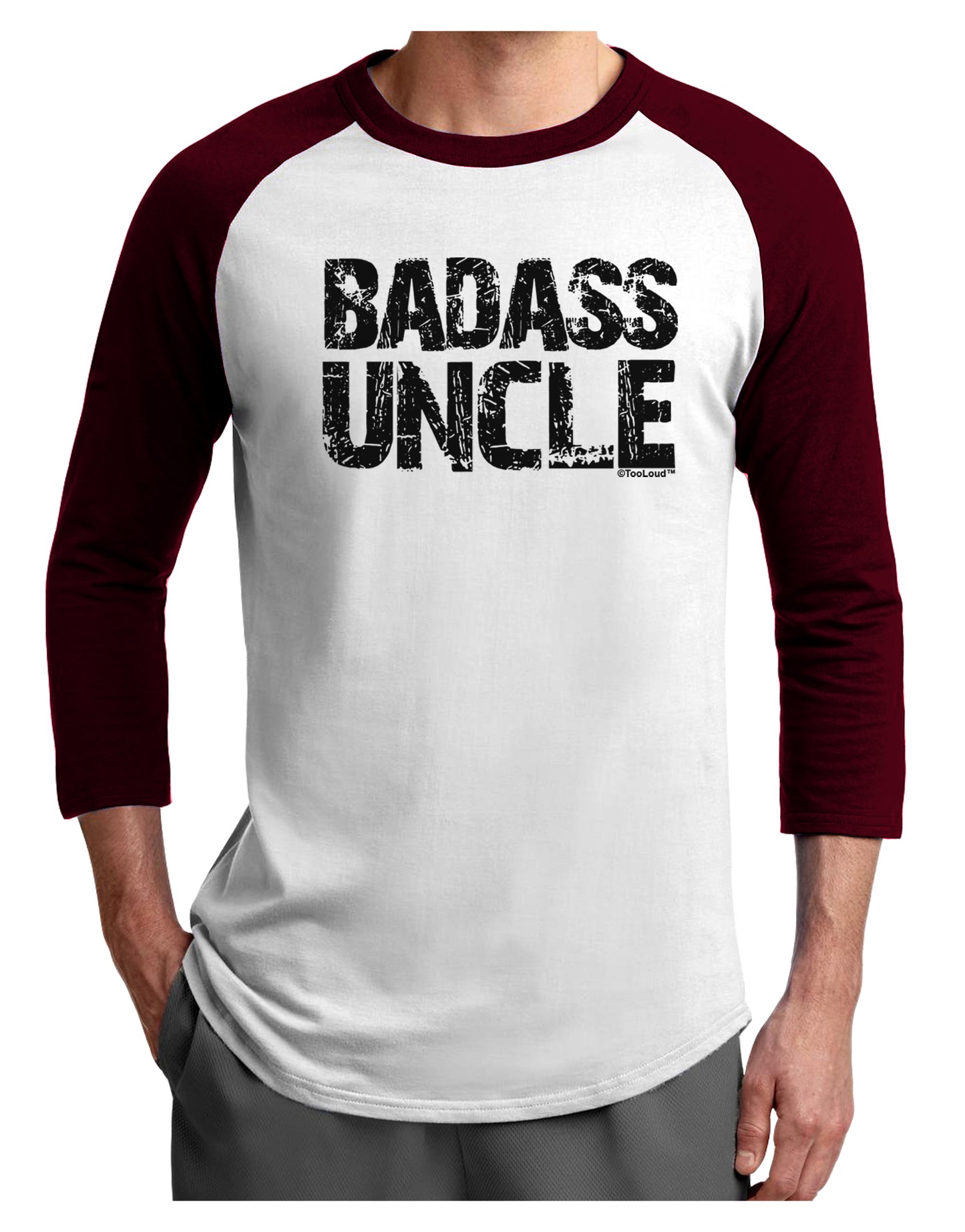 Badass Uncle Adult Raglan Shirt by TooLoud-TooLoud-White-Cardinal-X-Small-Davson Sales