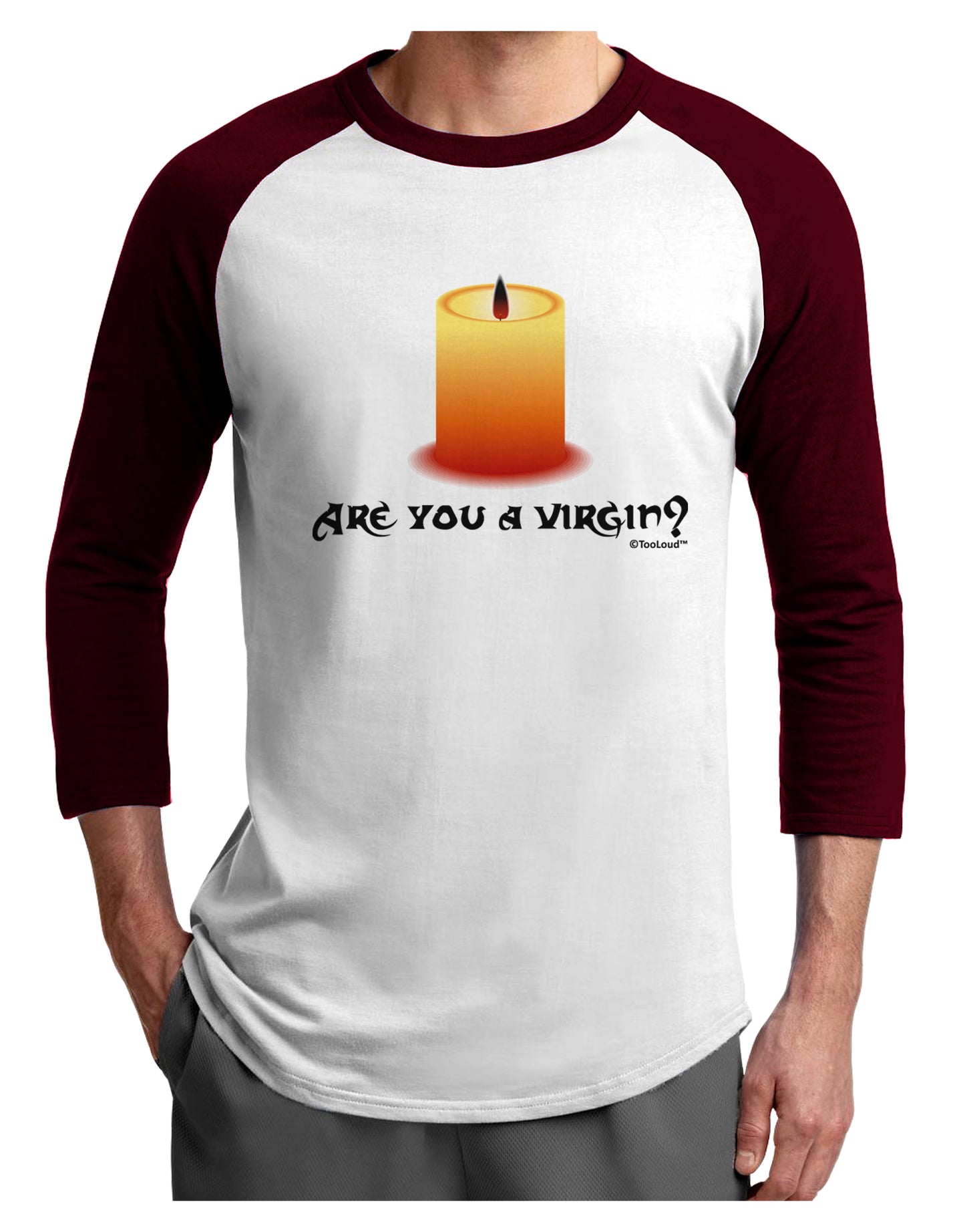 Are You A Virgin - Black Flame Candle Adult Raglan Shirt by TooLoud-TooLoud-White-Cardinal-X-Small-Davson Sales
