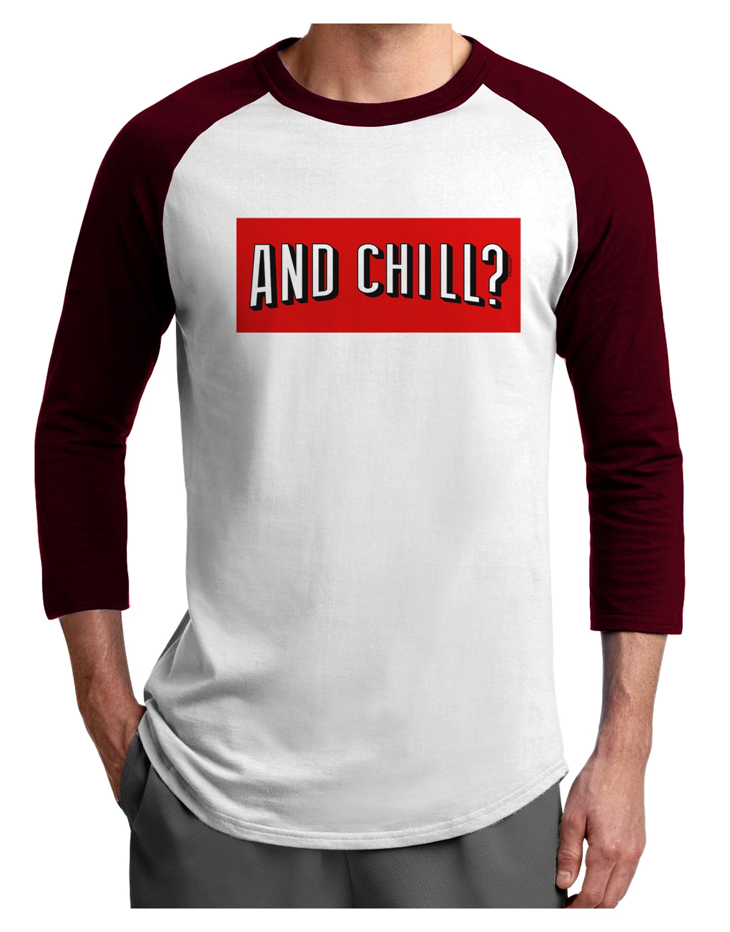 And Chill Adult Raglan Shirt-Raglan Shirt-TooLoud-White-Cardinal-X-Small-Davson Sales